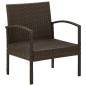 vidaXL Gartenstuhl mit Kissen Poly Rattan Braun vidaXL Gartenstuhl mit Kissen Poly Rattan Braun