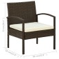 vidaXL Gartenstuhl mit Kissen Poly Rattan Braun vidaXL Gartenstuhl mit Kissen Poly Rattan Braun