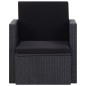 vidaXL Gartensessel mit Auflagen Poly Rattan Schwarz vidaXL Gartensessel mit Auflagen Poly Rattan Schwarz