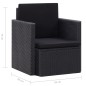 vidaXL Gartensessel mit Auflagen Poly Rattan Schwarz vidaXL Gartensessel mit Auflagen Poly Rattan Schwarz
