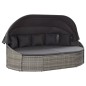 vidaXL Outdoor-Loungebett mit Dach Grau vidaXL Outdoor-Loungebett mit Dach Grau