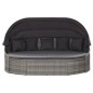 vidaXL Outdoor-Loungebett mit Dach Grau vidaXL Outdoor-Loungebett mit Dach Grau
