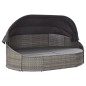vidaXL Outdoor-Loungebett mit Dach Grau vidaXL Outdoor-Loungebett mit Dach Grau