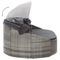 vidaXL Outdoor-Loungebett mit Dach Grau vidaXL Outdoor-Loungebett mit Dach Grau