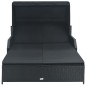 vidaXL 2-Personen-Sonnenliege mit Sonnendach Poly Rattan Schwarz vidaXL 2-Personen-Sonnenliege mit Sonnendach Poly Rattan Schwarz