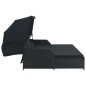 vidaXL 2-Personen-Sonnenliege mit Sonnendach Poly Rattan Schwarz vidaXL 2-Personen-Sonnenliege mit Sonnendach Poly Rattan Schwarz