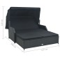 vidaXL 2-Personen-Sonnenliege mit Sonnendach Poly Rattan Schwarz vidaXL 2-Personen-Sonnenliege mit Sonnendach Poly Rattan Schwarz