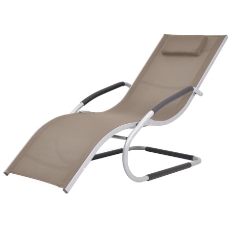 vidaXL Sonnenliege mit Kissen Aluminium und Textilene Taupe