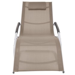 vidaXL Sonnenliege mit Kissen Aluminium und Textilene Taupe