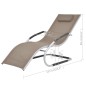 vidaXL Sonnenliege mit Kissen Aluminium und Textilene Taupe vidaXL Sonnenliege mit Kissen Aluminium und Textilene Taupe