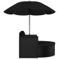 vidaXL Gartenbett mit Sonnenschirm Poly Rattan Schwarz vidaXL Gartenbett mit Sonnenschirm Poly Rattan Schwarz