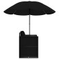 vidaXL Gartenbett mit Sonnenschirm Poly Rattan Schwarz vidaXL Gartenbett mit Sonnenschirm Poly Rattan Schwarz