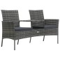 vidaXL 2-Sitzer-Gartensofa mit Teetisch Poly Rattan Anthrazit vidaXL 2-Sitzer-Gartensofa mit Teetisch Poly Rattan Anthrazit