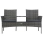 vidaXL 2-Sitzer-Gartensofa mit Teetisch Poly Rattan Anthrazit vidaXL 2-Sitzer-Gartensofa mit Teetisch Poly Rattan Anthrazit