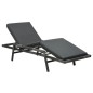 vidaXL Sonnenliege mit Auflage Poly Rattan Grau vidaXL Sonnenliege mit Auflage Poly Rattan Grau