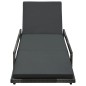 vidaXL Sonnenliege mit Auflage Poly Rattan Grau vidaXL Sonnenliege mit Auflage Poly Rattan Grau