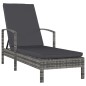 vidaXL Sonnenliege mit Armlehnen Poly Rattan Grau vidaXL Sonnenliege mit Armlehnen Poly Rattan Grau