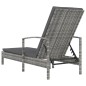 vidaXL Sonnenliege mit Armlehnen Poly Rattan Grau vidaXL Sonnenliege mit Armlehnen Poly Rattan Grau