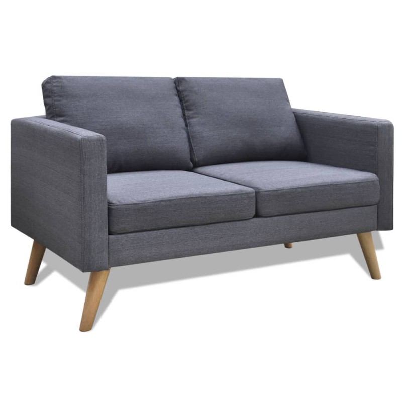 vidaXL Sofa 2-Sitzer Stoff Dunkelgrau vidaXL Sofa 2-Sitzer Stoff Dunkelgrau