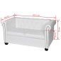 vidaXL Chesterfield-Sofa 2-Sitzer Kunstleder Weiß vidaXL Chesterfield-Sofa 2-Sitzer Kunstleder Weiß