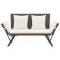 vidaXL Gartenbank mit Auflagen 176 cm Braun Poly Rattan vidaXL Gartenbank mit Auflagen 176 cm Braun Poly Rattan