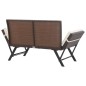vidaXL Gartenbank mit Auflagen 176 cm Braun Poly Rattan vidaXL Gartenbank mit Auflagen 176 cm Braun Poly Rattan