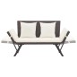 vidaXL Gartenbank mit Auflagen 176 cm Braun Poly Rattan vidaXL Gartenbank mit Auflagen 176 cm Braun Poly Rattan