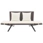vidaXL Gartenbank mit Auflagen 176 cm Braun Poly Rattan vidaXL Gartenbank mit Auflagen 176 cm Braun Poly Rattan
