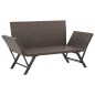 vidaXL Gartenbank mit Auflagen 176 cm Braun Poly Rattan vidaXL Gartenbank mit Auflagen 176 cm Braun Poly Rattan