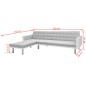 vidaXL Ecksofabett Stoff 218 x 155 x 69 cm Weiß und Grau vidaXL Ecksofabett Stoff 218 x 155 x 69 cm Weiß und Grau