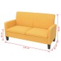 vidaXL 2-Sitzersofa 135 x 65 x76 cm Gelb vidaXL 2-Sitzersofa 135 x 65 x76 cm Gelb