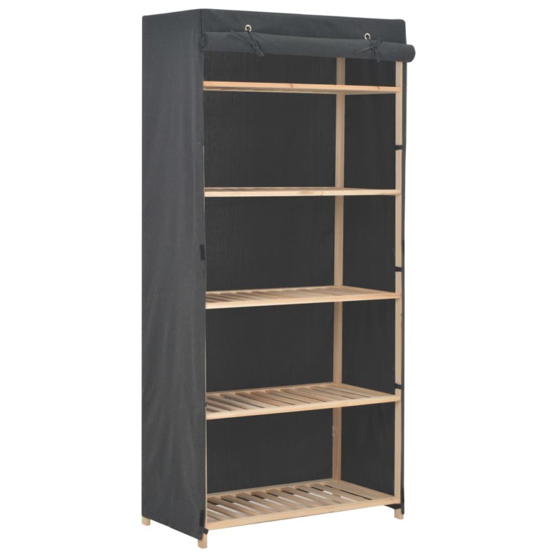 vidaXL Kleiderschrank Grau 79 x 40 x 170 cm Stoff vidaXL Kleiderschrank Grau 79 x 40 x 170 cm Stoff
