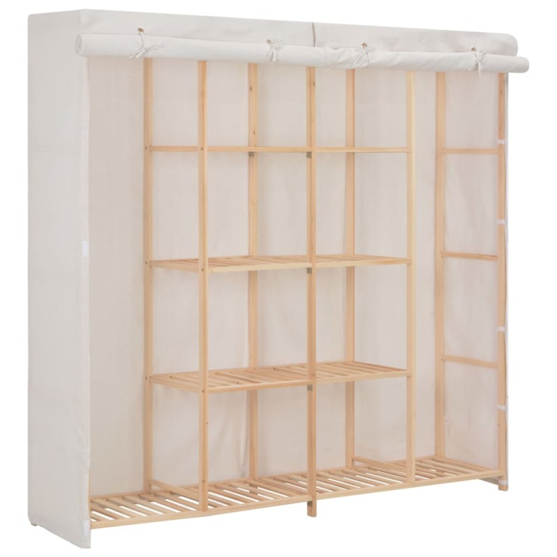 vidaXL Kleiderschrank Weiß 173 x 40 x 170 cm Stoff vidaXL Kleiderschrank Weiß 173 x 40 x 170 cm Stoff
