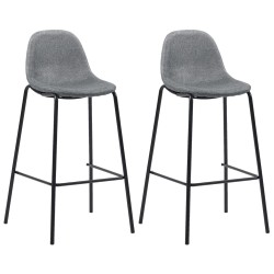 vidaXL Barhocker 2 Stk. Hellgrau Stoff