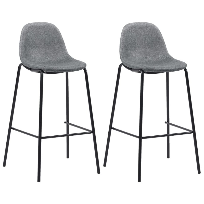 vidaXL Barhocker 2 Stk. Hellgrau Stoff vidaXL Barhocker 2 Stk. Hellgrau Stoff
