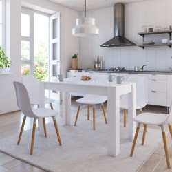 vidaXL Esstisch Hochglanz-Weiß 120x60x76 cm Holzwerkstoff
