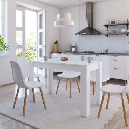 vidaXL Esstisch Hochglanz-Weiß 120x60x76 cm Holzwerkstoff