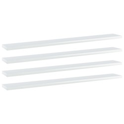 vidaXL Bücherregal-Bretter 4 Stk. Hochglanz-Weiß 80x10x1,5 cm