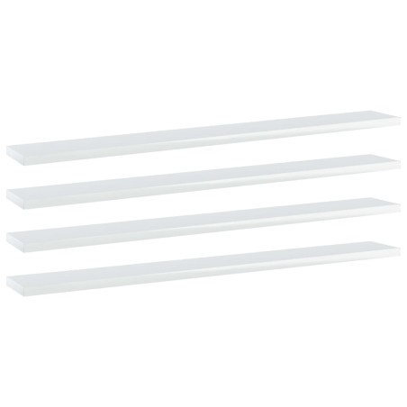 vidaXL Bücherregal-Bretter 4 Stk. Hochglanz-Weiß 80x10x1,5 cm
