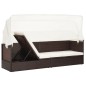 vidaXL Gartensofa mit Sonnendach Poly Rattan Braun vidaXL Gartensofa mit Sonnendach Poly Rattan Braun