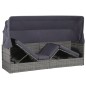 vidaXL Gartenbett mit Baldachin Grau 205×62 cm Poly Rattan vidaXL Gartenbett mit Baldachin Grau 205×62 cm Poly Rattan