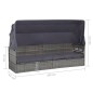 vidaXL Gartenbett mit Baldachin Grau 205×62 cm Poly Rattan vidaXL Gartenbett mit Baldachin Grau 205×62 cm Poly Rattan