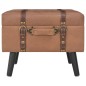 vidaXL Hocker mit Stauraum 40 cm Braun Kunstleder vidaXL Hocker mit Stauraum 40 cm Braun Kunstleder