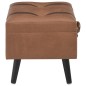vidaXL Hocker mit Stauraum 40 cm Braun Kunstleder vidaXL Hocker mit Stauraum 40 cm Braun Kunstleder