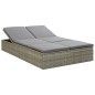 vidaXL Sonnenliege mit Auflage Poly Rattan Grau vidaXL Sonnenliege mit Auflage Poly Rattan Grau