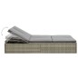 vidaXL Sonnenliege mit Auflage Poly Rattan Grau vidaXL Sonnenliege mit Auflage Poly Rattan Grau