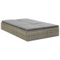 vidaXL Sonnenliege mit Auflage Poly Rattan Grau vidaXL Sonnenliege mit Auflage Poly Rattan Grau