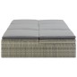 vidaXL Sonnenliege mit Auflage Poly Rattan Grau vidaXL Sonnenliege mit Auflage Poly Rattan Grau
