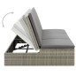 vidaXL Sonnenliege mit Auflage Poly Rattan Grau vidaXL Sonnenliege mit Auflage Poly Rattan Grau