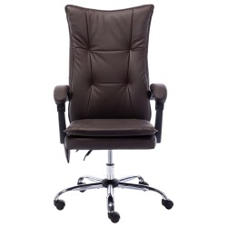 vidaXL Massage-Bürostuhl Braun Kunstleder